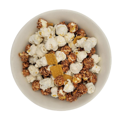 S'more Popcorn |  Hassle-Free Snack | Rich Chocolate With Marshmallow Coated Popcorn And Crunchy Graham Cracker Chunks | Bringing The Campfire To You | Add Pizzaz To Your Next Party | Made in Small Batches | Party Popcorn | Pack of 6 | Shipping Included