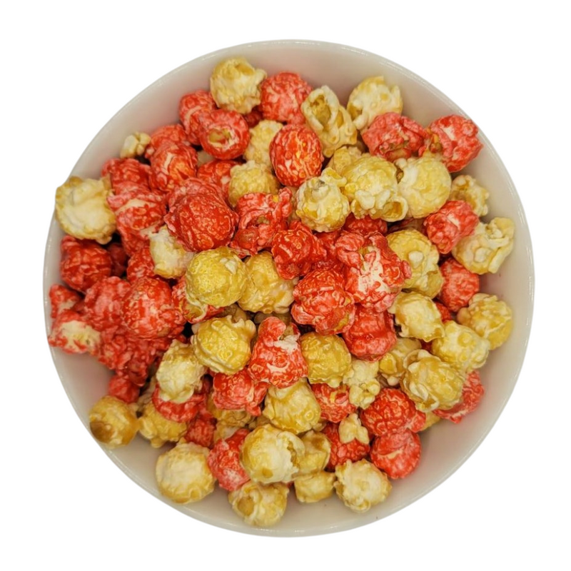 Strawberry & Vanilla Popcorn | Luscious Strawberries And Creamy Vanilla  | Perfectly Popped Popcorn Snack | Strawberry Shortcake Flavored Popcorn | Pink and White Colored Popcorn  | Made in Small Batches | Party Popcorn  | Pack of 4 | Shipping Included