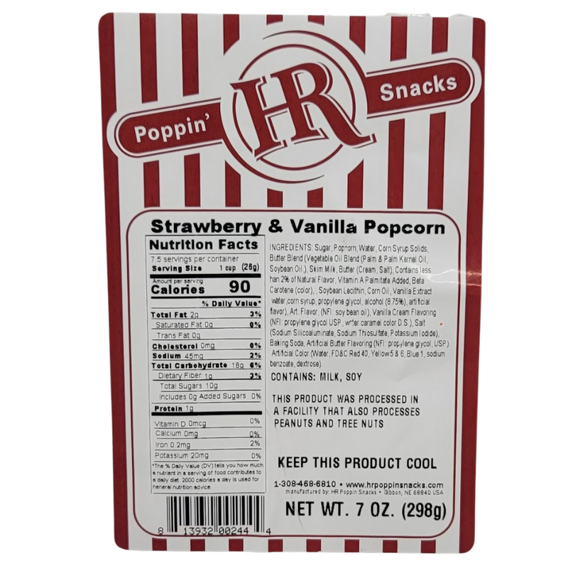 Strawberry & Vanilla Popcorn | Luscious Strawberries And Creamy Vanilla  | Perfectly Popped Popcorn Snack | Strawberry Shortcake Flavored Popcorn | Pink and White Colored Popcorn  | Made in Small Batches | Party Popcorn  | Pack of 4 | Shipping Included