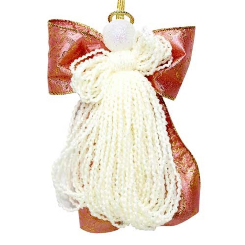 Assorted Red Bow Angel Ornament