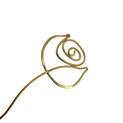 Brass Rose Bookmark | BM004 | Created With One Continuous Brass Wire | Hammered For Strength | Can Be Done In Copper | Bookmark For All Ages | Perfect Gift Book Lovers | Lasts A Lifetime | Nebraska Made | Polishing Pad Included | Customizable