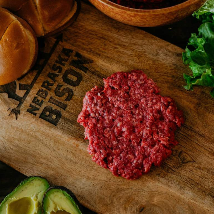 Nebraska Bison Burger Patties 100 All Natural Bison Meat 12 1/3