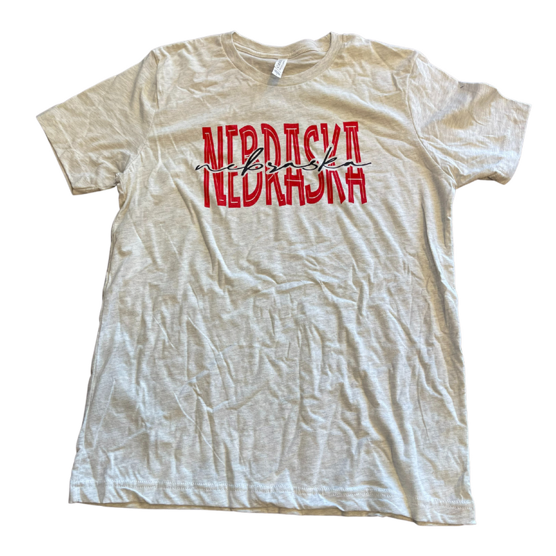 Nebraska T-Shirt | Nebraska Nebraska Cream Color | Perfect For Any Occasion | Soft & Loose Fit | Cute & Simple Nebraska Shirt