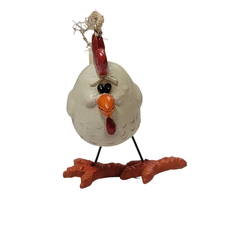 Chicken ornament with wire legs