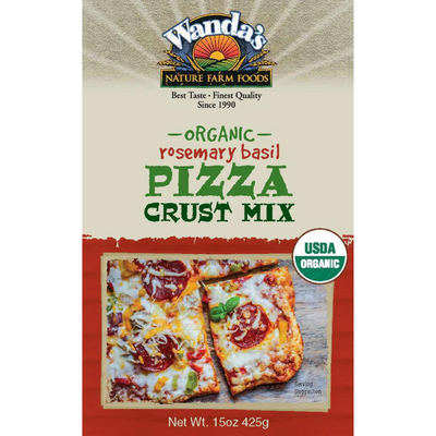 Pizza Crust Mix | Rosemary & Basil | Organic | 15 oz. | Perfect Touch Of Sweet Basil & Dash Of Rosemary | Family Favorite | Homemade Pizza Crust | Bakes Ultra Crispy | Thin Or Thick Crust Options