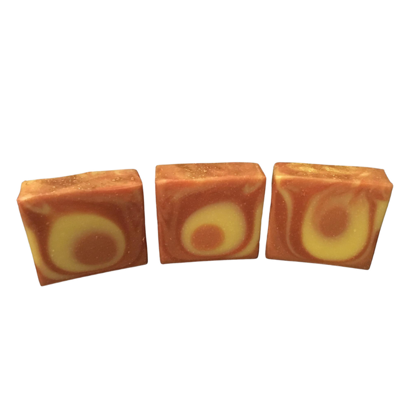 3 coconut Citrust Sorbet with Beeswax 4.5 oz soap bars on white background.