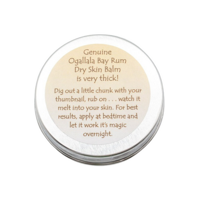Dry Skin Rub | Skin Balm | 1 oz. Metal Can | Melts Into Your Skin | Cure To Dry Skin | Bay Rum Scent | A Little Goes a Long Way | Improves Skin Health & Beauty