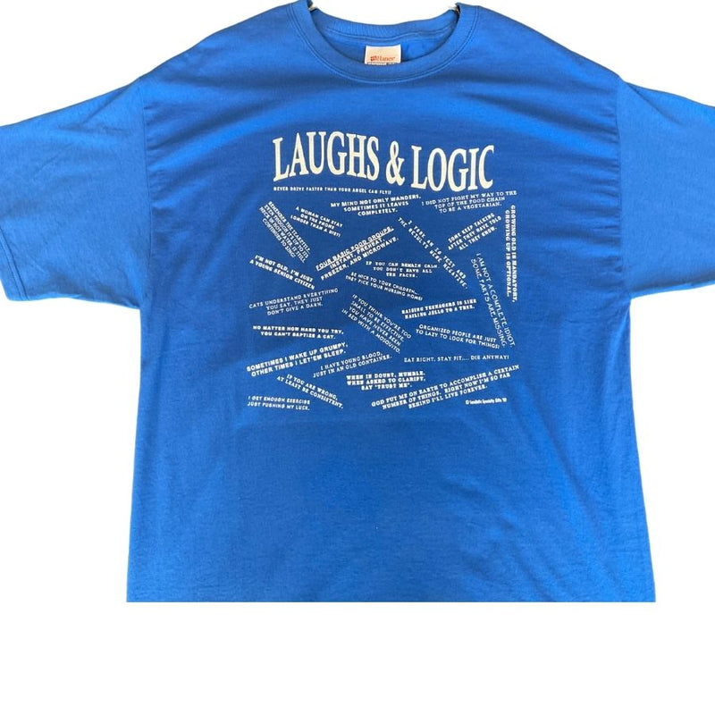 Laugh & Logic Tee | Blue | Unisex | Nebraska Humor | Perfect Gift For Jokester | Breathable Material | 50% Cotton | 50% Polyester | Soft & Comfy Fit