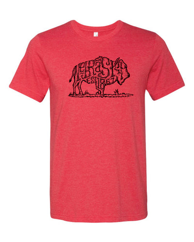 Nebraska Buffalo Shirt | Red | Unisex | Great Gift For Someone You Love In Nebraska | Best-Selling Nebraska Shirt | Perfect For Any Occasion