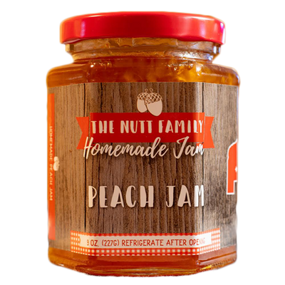 Peach Jam | 9 oz. Jar | Fruit Spread | Made with Fresh Fruit | Pairs Well with Toast, Bagels, and in Fruit Bars | Hand Stirred | Made in Nebraska | Burst of Fresh Peach Flavor | Great Over Ice Cream | Made with Local Produce