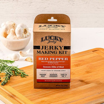Jerky Making Kit | 12 oz. Box | Red Pepper Flavor | Sweet & Hot Combination | Punch Of Heat | Coarse & Fine Ground Cayenne Pepper Blended With Brown Sugar | Easy To Assemble | Fun Family Project | Seasons 20 LBS. Of Meat