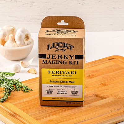 Jerky Making Kit  | 12 oz. Box | Teriyaki Flavor | Easy & Simple Way To Make The Most Wholesome, Premium Meat Snack | Strong Tones Of Soy Sauce & Black Pepper | Seasons 20 LBS. Of Meat | Savory Blend Of Spices | Jerky & Cure Seasonings