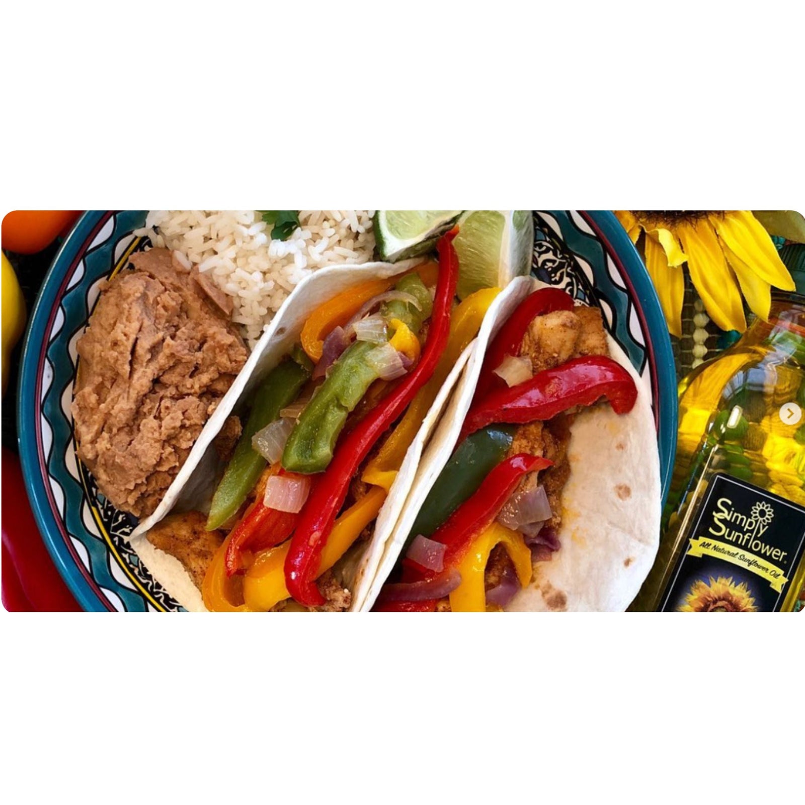 Simply Sunflower Chicken Fajitas