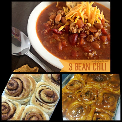 Sweet & Savory Cinnamon Rolls & Chili Combo / Stacy Lynn's Cinnamon Rolls / Great Chilly Weather Meal