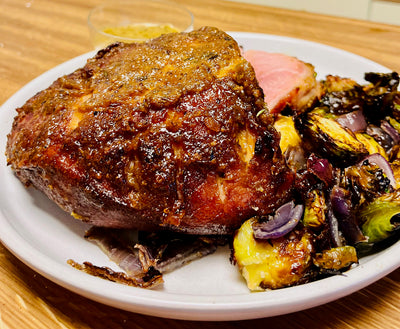 Holiday Ham with Riesling and Mustard Glaze