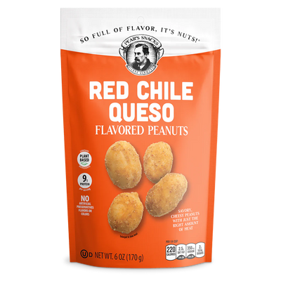 Red Chile Queso Flavored Peanuts | Spicy & Cheesy Snack Mix | Perfectly Cooked, Crunchy Peanuts | Plant-Based | Perfect On-The-Go Snack | Naturally Flavored | 3 Pack | Shipping Included