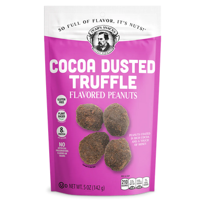 Cocoa Dusted Truffle Flavored Peanuts | 5 oz. Bag | Coat Of Rich, Natural Cocoa | High Protein Sweet Treat | Gluten Free | Vegan | Plant-Based | Perfect For Chocolate Lovers | Sweet & Crunchy