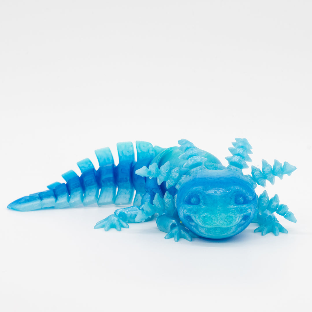 Axolotl Figurine | 3D Printed Toy | Many Color Options | Articulating Reptile Fidget | Made in Holdrege, NE | Black Sheep Productions LLC