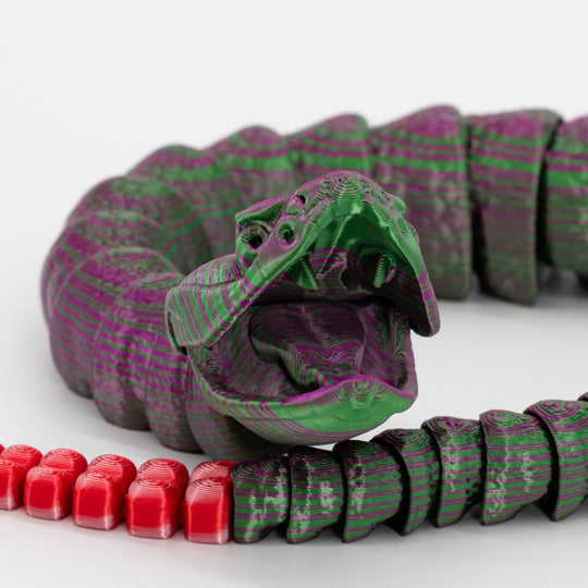 3D Printed Rattlesnake | Many Colors | Fidget Snake | Flexible-Moving Body | Made in Holdrege, NE | Black Sheep Productions LLC