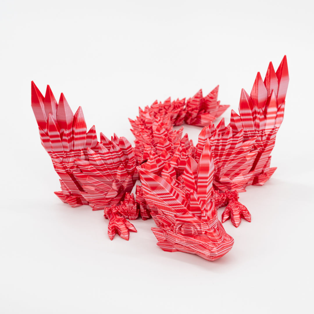 3D Printed Dragon | Crystal Dragon With Wings | 3D Printed Toy | Rotatable and Poseable | Made in Holdrege, NE | Black Sheep Productions LLC