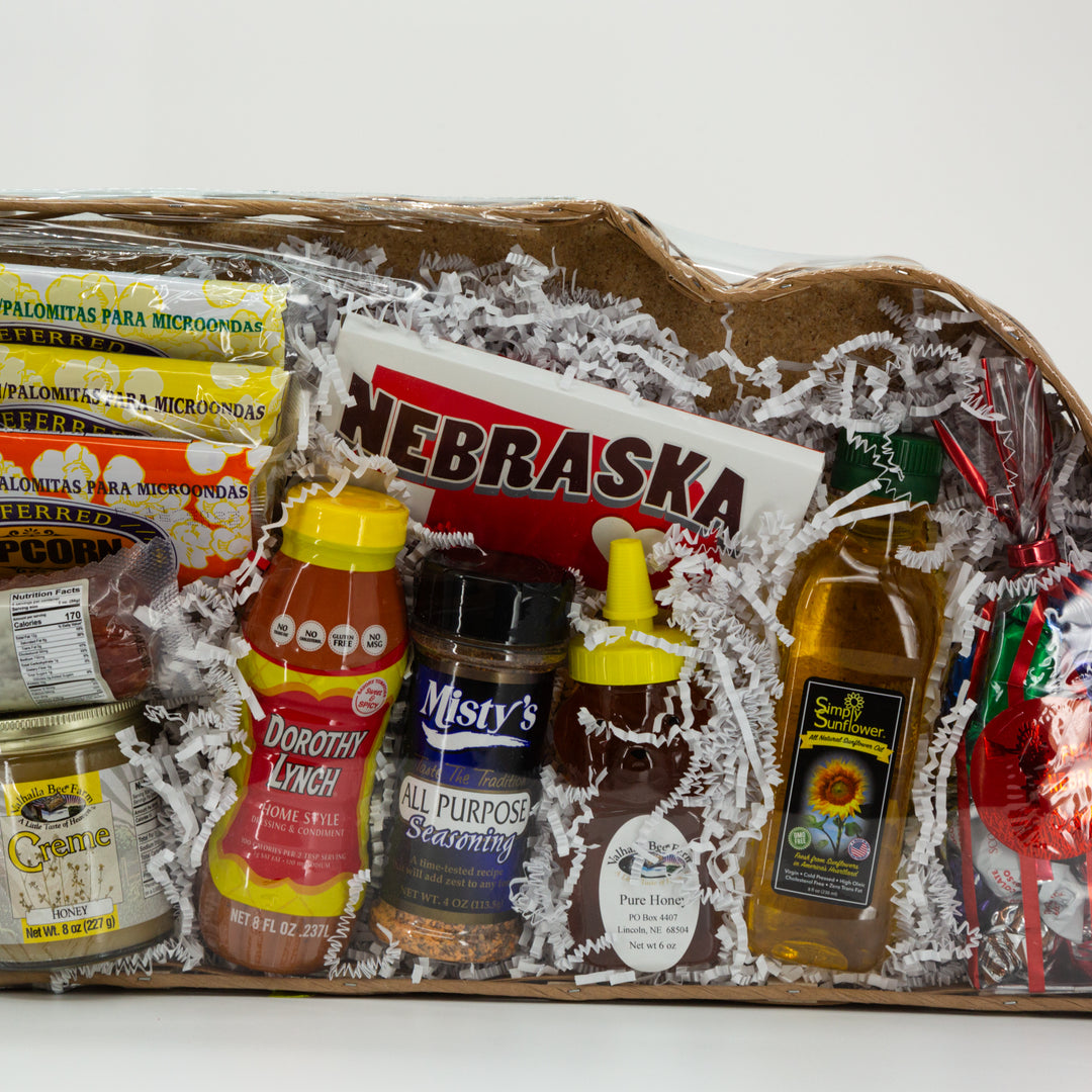 Nebraska Gift Basket | Nebraska Pride | Festive Christmas Gift Basket | Variety of Nebraska Foods |  Shipping Included