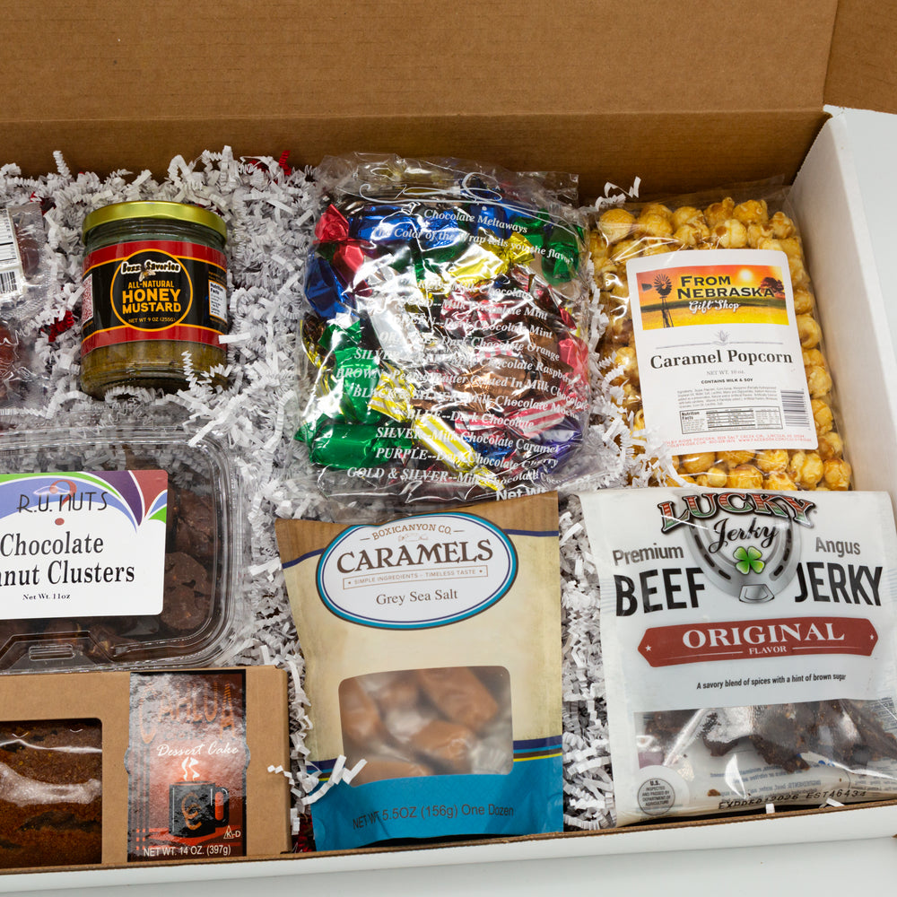 Halftime Treats and Snacks Gift Box | Christmas Gift Box | Gourmet Nebraska Gift Box | Shipping Included