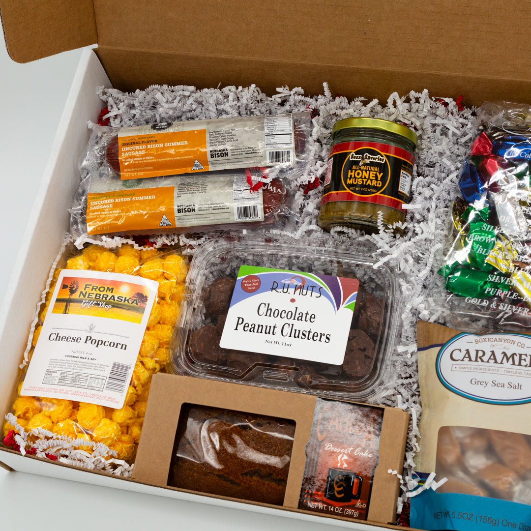 Halftime Treats and Snacks Gift Box | Christmas Gift Box | Gourmet Nebraska Gift Box | Shipping Included