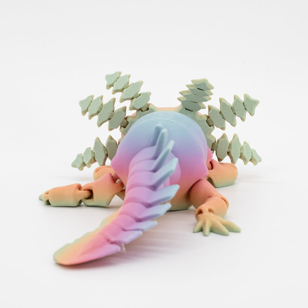 Axolotl Figurine | 3D Printed Toy | Many Color Options | Articulating Reptile Fidget | Made in Holdrege, NE | Black Sheep Productions LLC