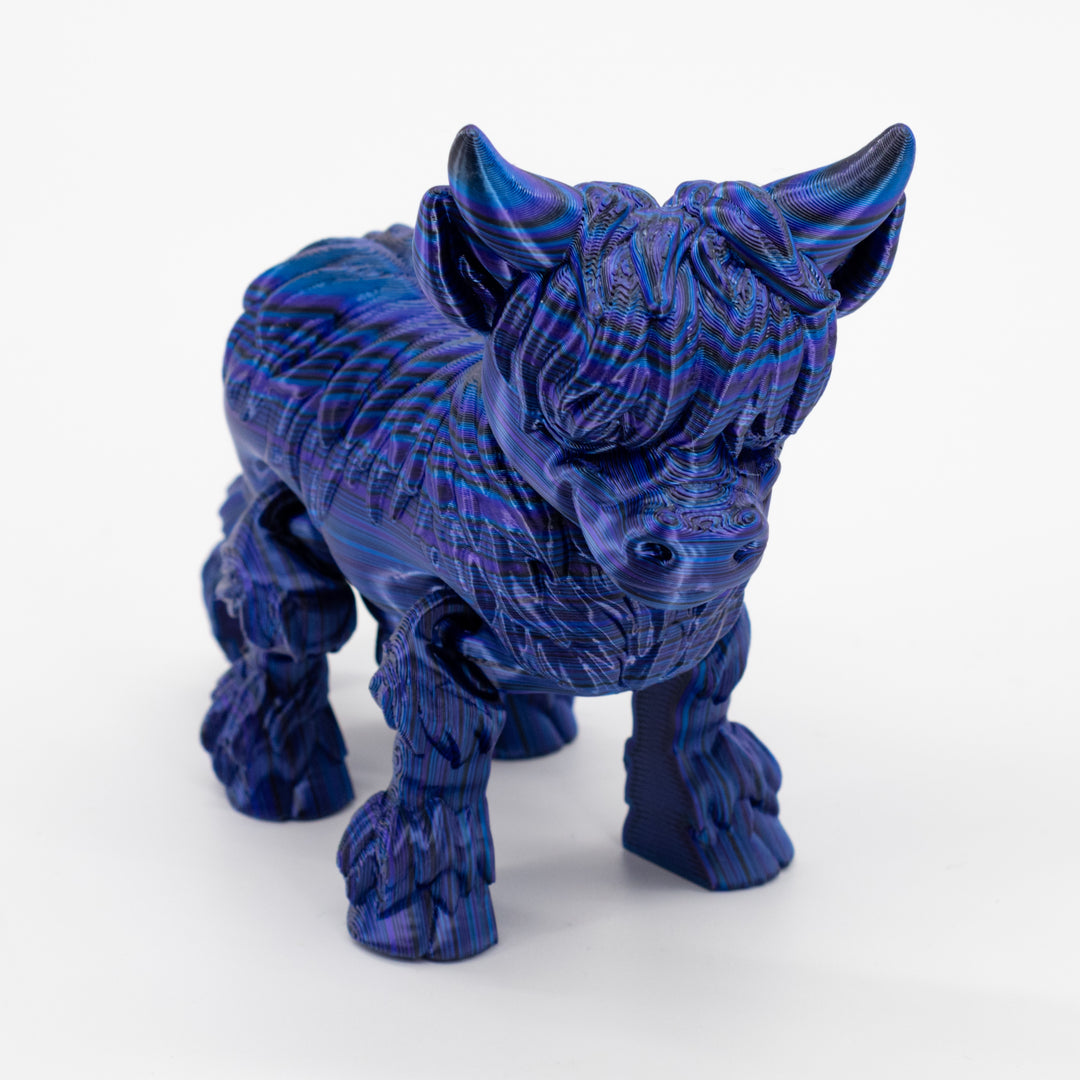 3D Printed Highland Cow | Fidget & Moveable Toy | Choose Your Color | Made in Holdrege, NE | Black Sheep Productions LLC