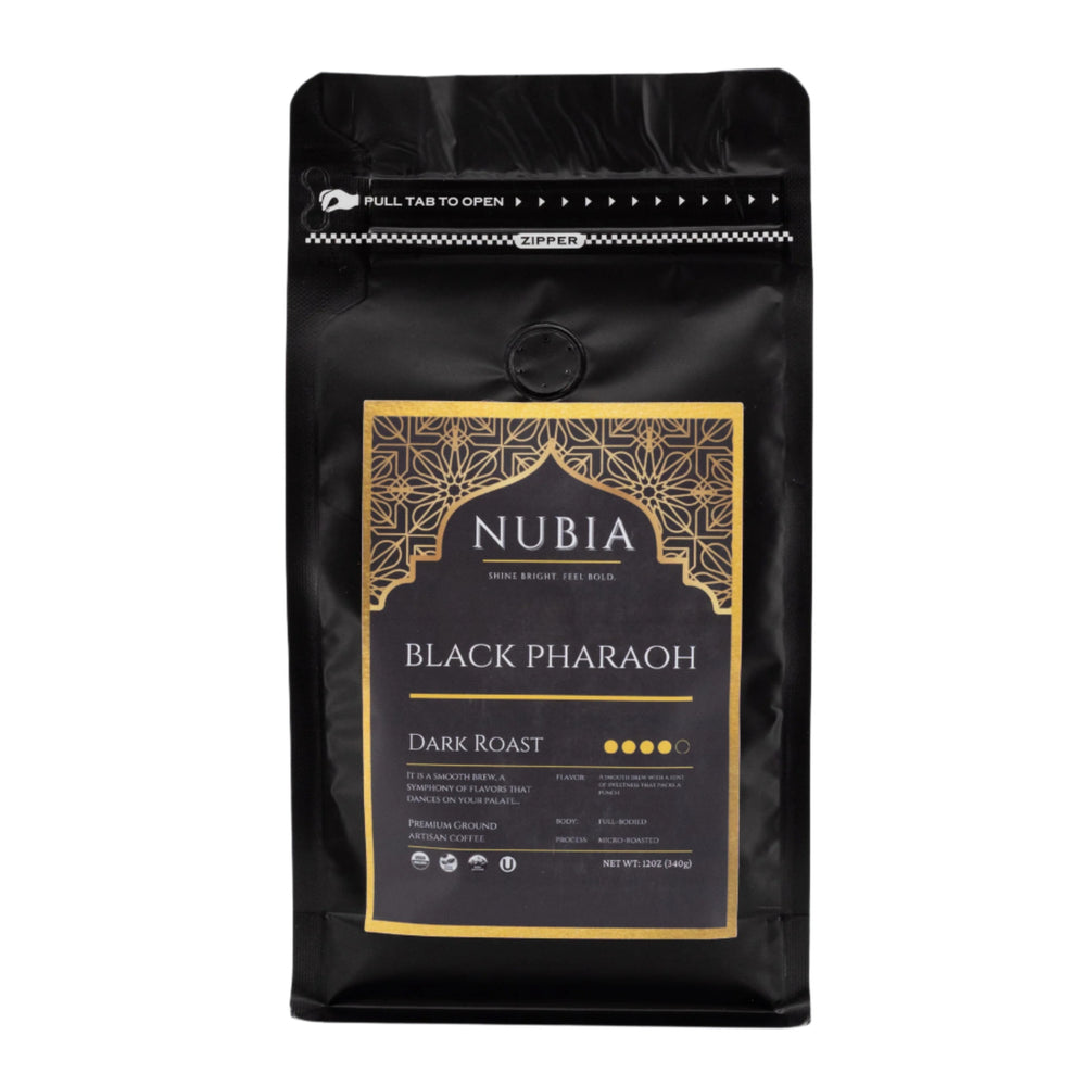 Black Pharaoh Organic Certified Dark Roast Coffee | Pack of 2 | 12 oz | Nubia, LLC