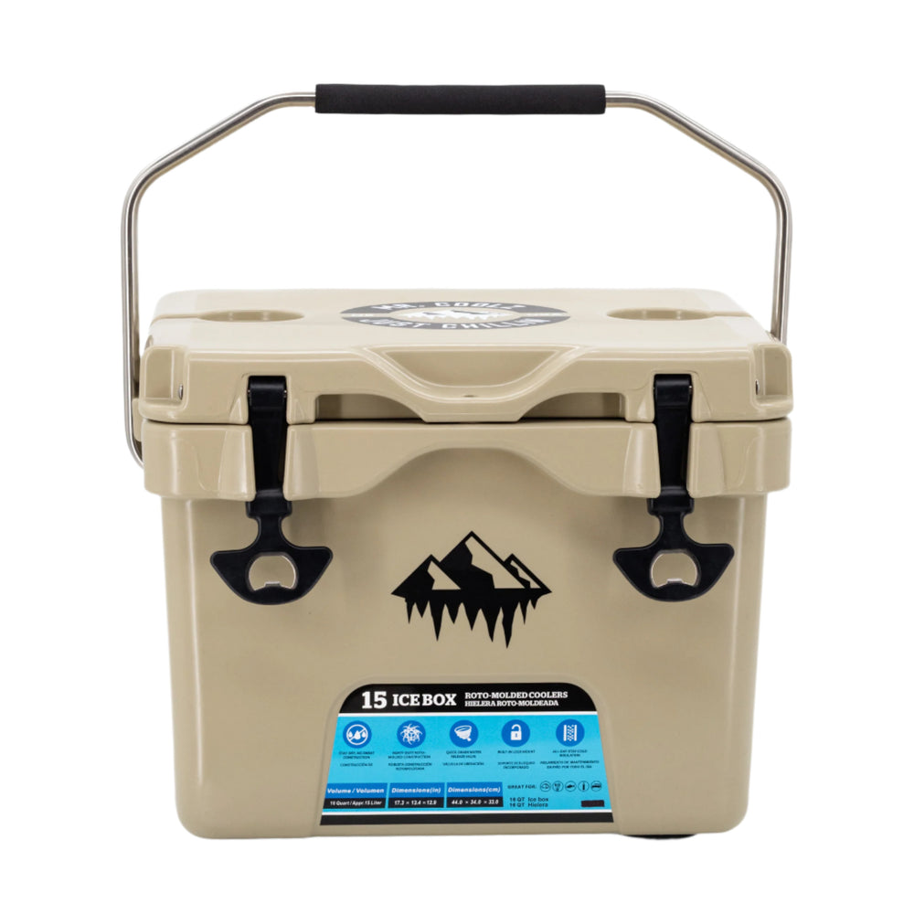 Cooler | 15L | Tan | Automatic LED Light | Well-Insulated Construction | MR. COOLZ