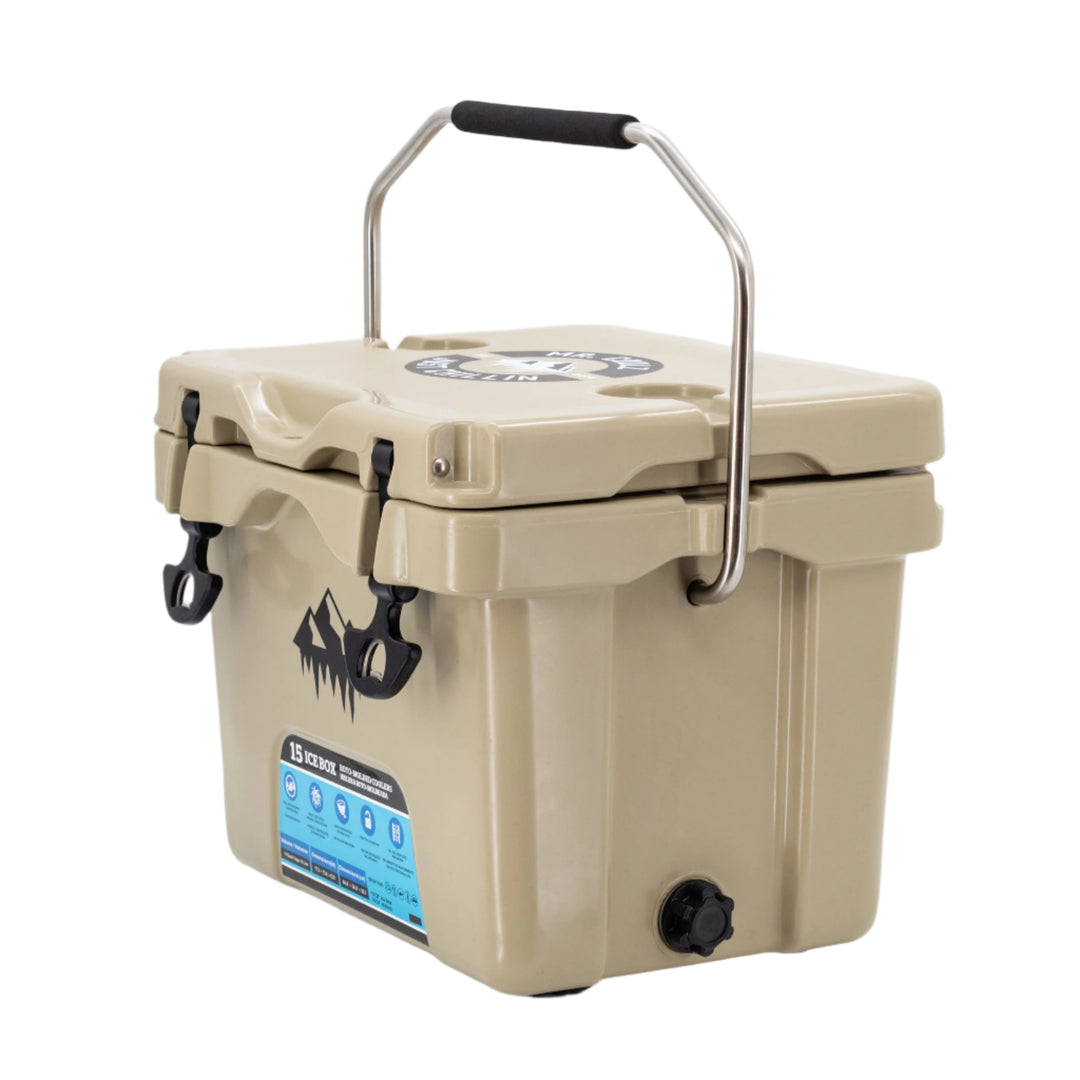 Cooler | 15L | Tan | Automatic LED Light | Well-Insulated Construction | MR. COOLZ