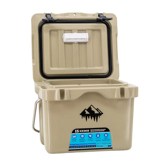 Cooler | 15L | Tan | Automatic LED Light | Well-Insulated Construction | MR. COOLZ