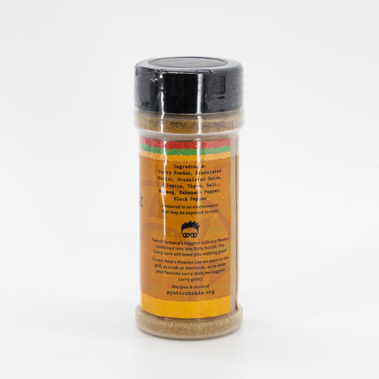 Curry-Jerk Seasoning | 3.2 oz. | Pete's Powder | Nebraska Seasoning | Made in Lincoln, NE | Mystic Rhoads Productions