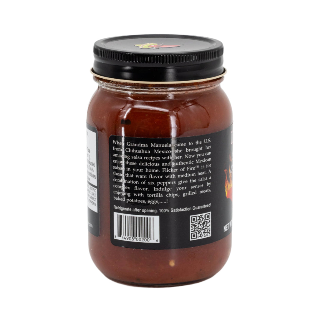 Mild Salsa | Pack of 6 | Salsa With A Kick | Flicker Of Fire | 15.5 oz. | Single Jar | Burst Of Fresh-Tasting Salsa With A Hint Of Heat