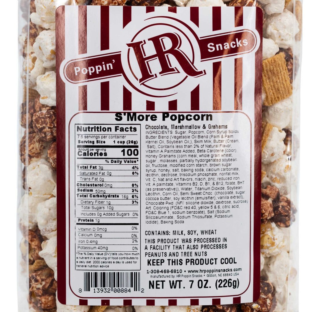 S'more Popcorn | 8 oz. | Campfire Treat | S'mores Popcorn Mix | Summer Classic | Made in Gibbon, NE | HR Poppin' Snacks