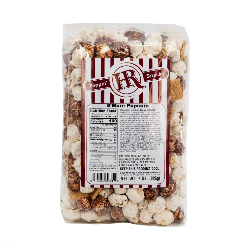 S'mores Popcorn | 8 oz. | Pack of 3 | S'mores Snack Mix | Campfire Popcorn | Made in Gibbon, NE | HR Poppin' Snacks