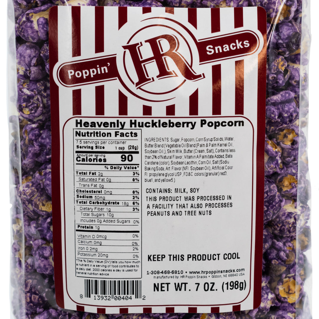 Heavenly Huckleberry Popcorn | 7 oz. | Made in Gibbon, NE | HR Poppin' Snacks