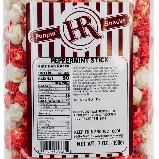 Peppermint Stick Popcorn | Made in Small Batches | Party Popcorn | Peppermint Flavored Popcorn | Perfect Snack For Peppermint Lovers | Fresh Burst of Flavor | Freshly Popped Popcorn