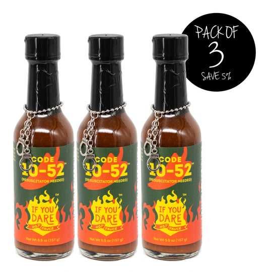 Hot Sauce | Pack of 3 | Code 10-52 | Resuscitator Needed | 5.5 oz. | Extreme Heat | Endless Possibilities | Authentic Nebraska Hot Sauce | Made With Fresh Ingredients | Perfect Sauce for Spice Lovers