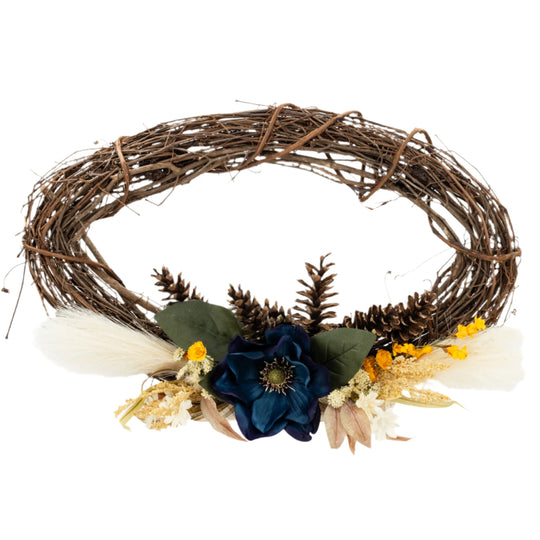 Oblong Floral Wreath | Large | Modern & Cute Wreath | Handmade | Adds Rustic Charm To Any Space | KJ Made | Made in Gibbon, NE