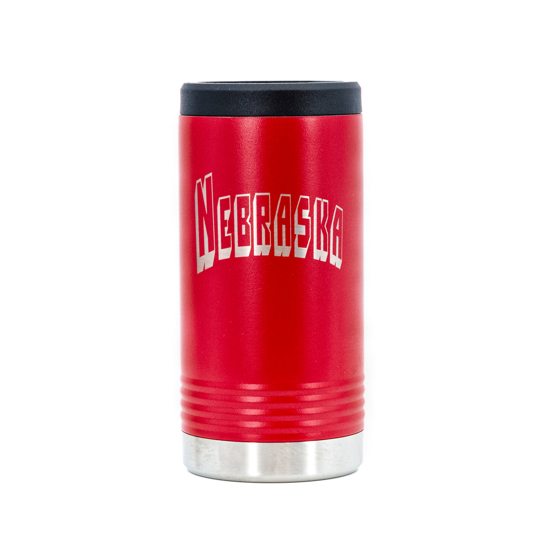 Red Nebraska Slim Koozie