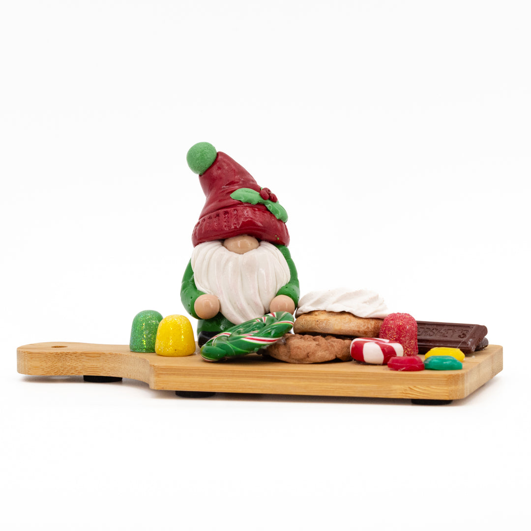 Christmas Treat Board | Small | Elf Gnome | Joyful & Playful Holiday Charm | Handcrafted in Scottsbluff, NE | Clay Art Originals