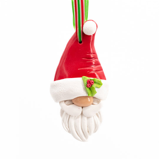 Santa Gnome Ornament | Add Holiday Cheer To Your Tree | Polymer Clay | Handmade in Scottsbluff, NE | Clay Art Originals