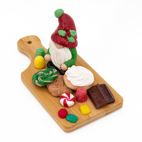 Christmas Treat Board | Small | Elf Gnome | Joyful & Playful Holiday Charm | Handcrafted in Scottsbluff, NE | Clay Art Originals