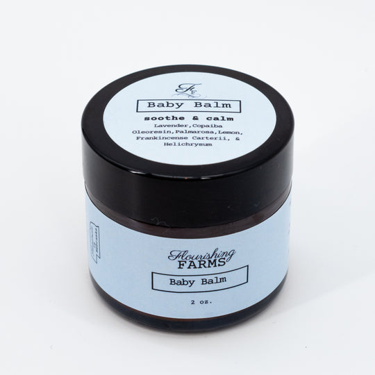 Baby Balm | 8 oz. and 4 oz. Options | For Irritated Baby Skin | Calms Sensitive Skin | Made in Hemingford, NE | Flourishing Farms