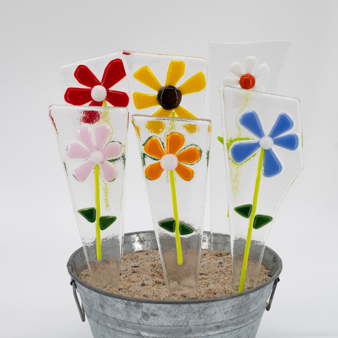 Glass Flower Splinter Art | Spring Home & Yard Decor | Handmade | Springfield Artworks