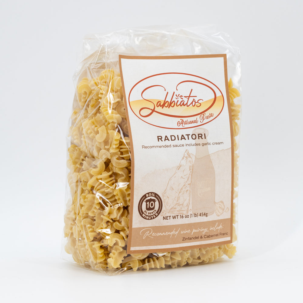 Radiatori Pasta | Hand Made Artisan Pasta | Nebraska Pasta | Made in Mullen, NE | Sabbiatos