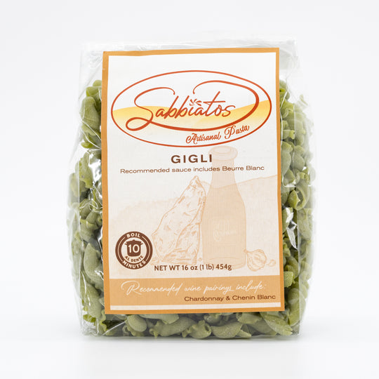 Gigli Pasta | Basil & Spinach | Made in Small Batches | Italian Artisan Pasta | Nebraska Pasta | Sabbiatos