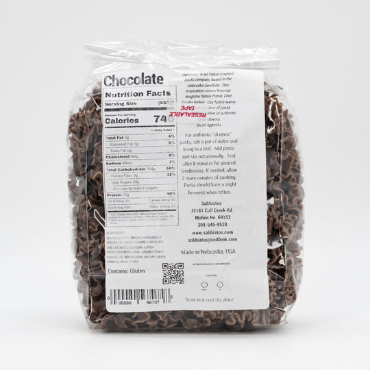 Chocolate Noodles | Gigli | Hand Made Italian Based Artisan Pasta | Made in Small Batches | Made in Mullen, NE | Sabbiatos